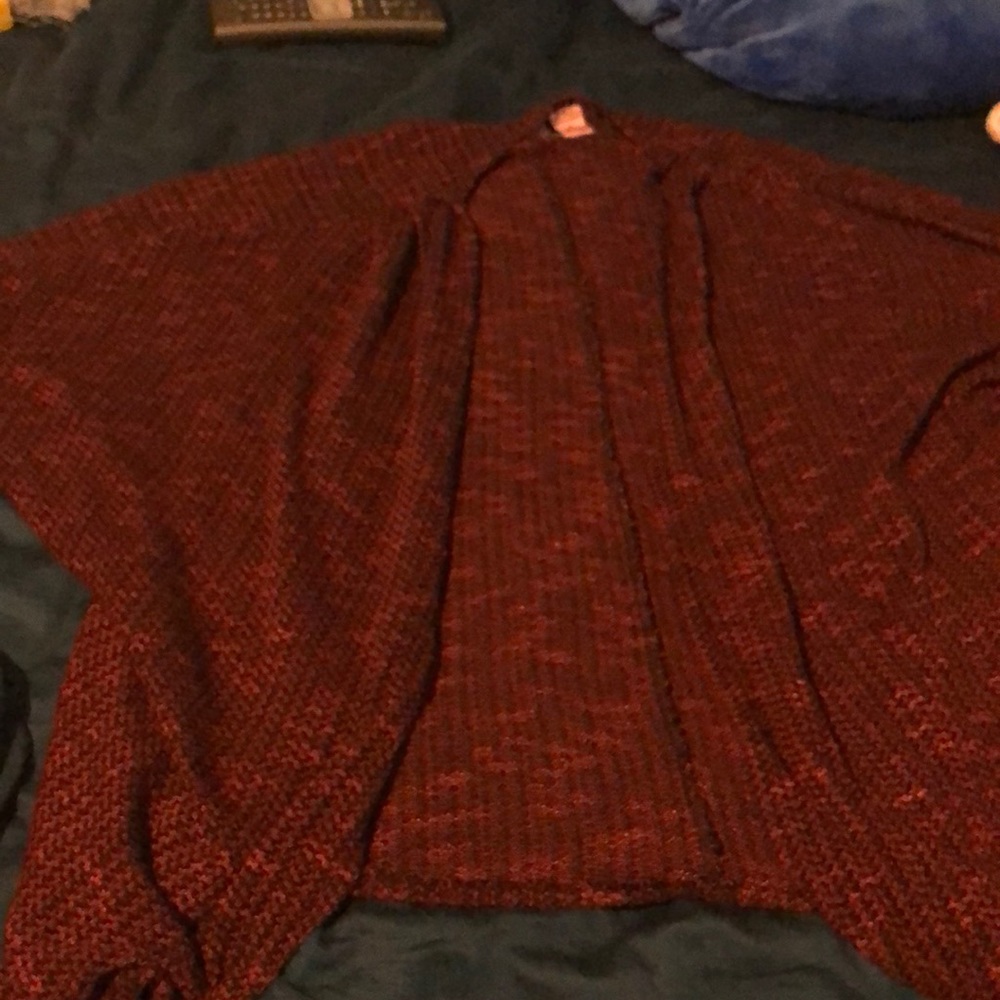 Red drape cardigan